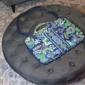 Floral Blue and Green Laptop Bag